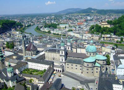 Города Австрии. Вид на город Зальцбург (Salzburg).